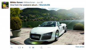 Successful social campaigns by Audi: #WantanR8