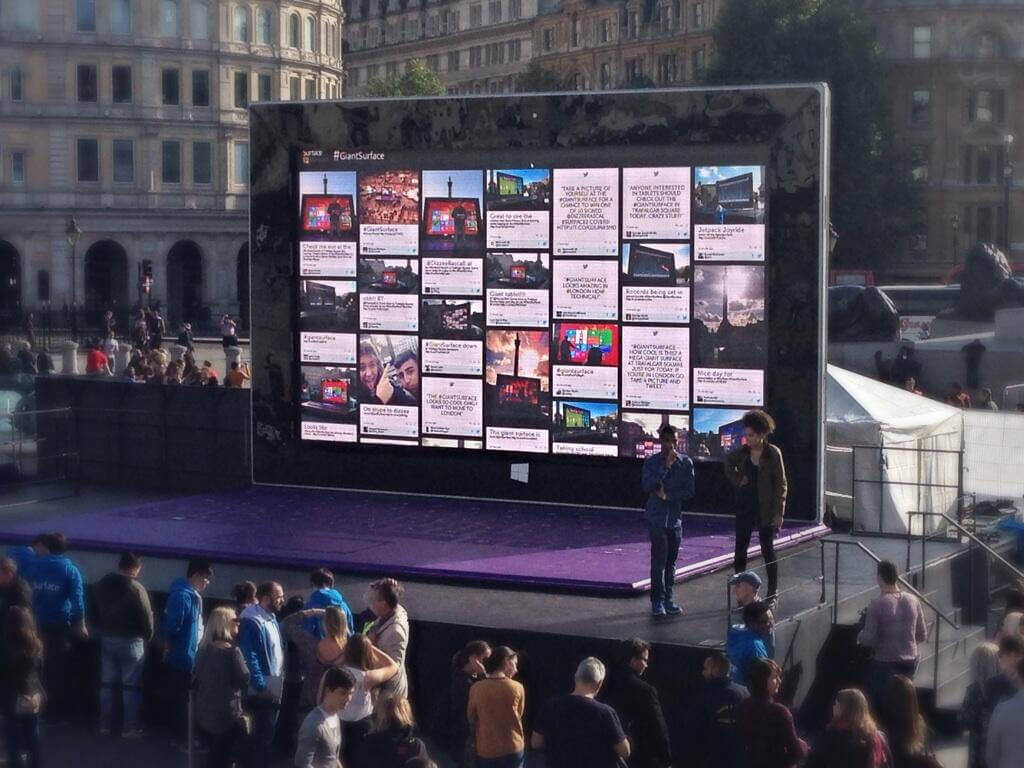 TINT Social Media Aggregator on Digital Screen