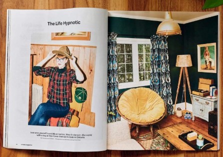 An Airbnb magazine open