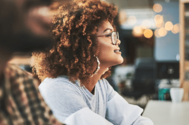 Woman listening intently