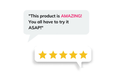 Product testimonial and 5-star review