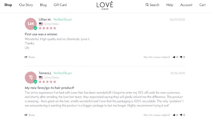 product reviews ecommerce