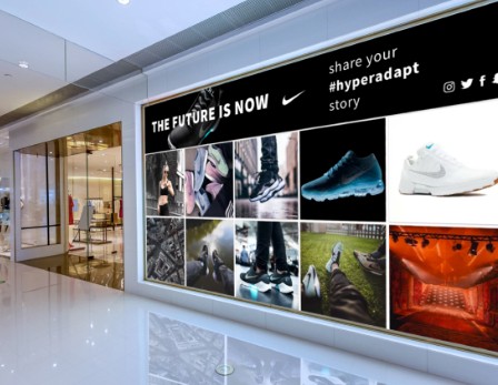 A Nike ad in a shopping mall