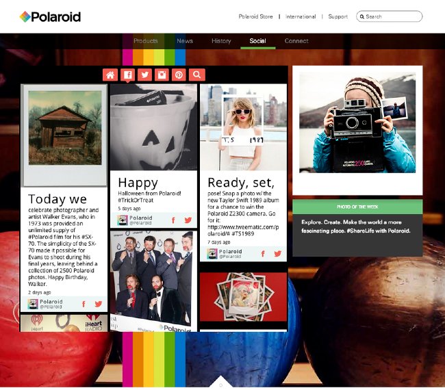 Polaroid user generated content on website