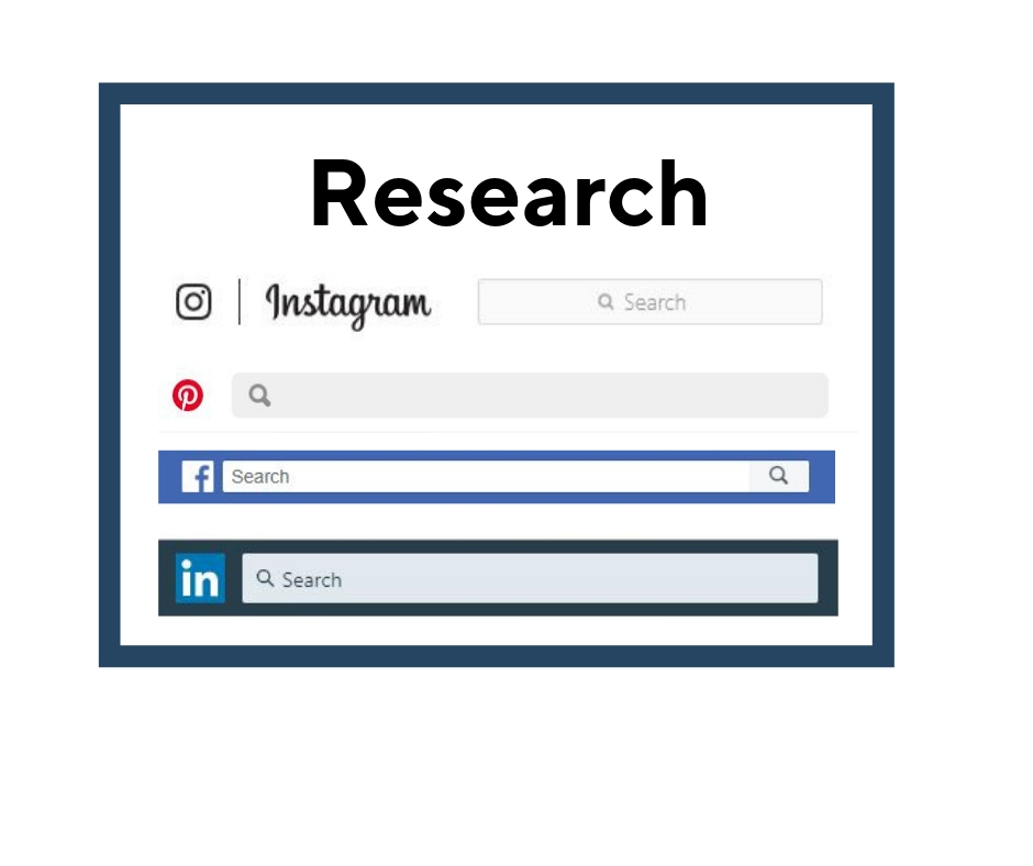 Image showcasing social media search boxes