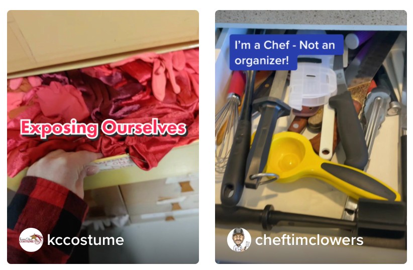 Container Store UGC of people opening their junk drawers