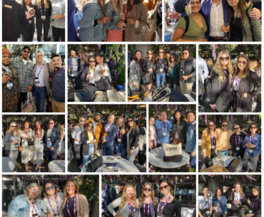 Collage of Social Media Week happy hour photos