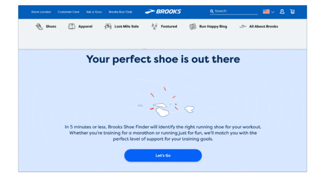 Beginning screen for Brook's Sneaker Finder