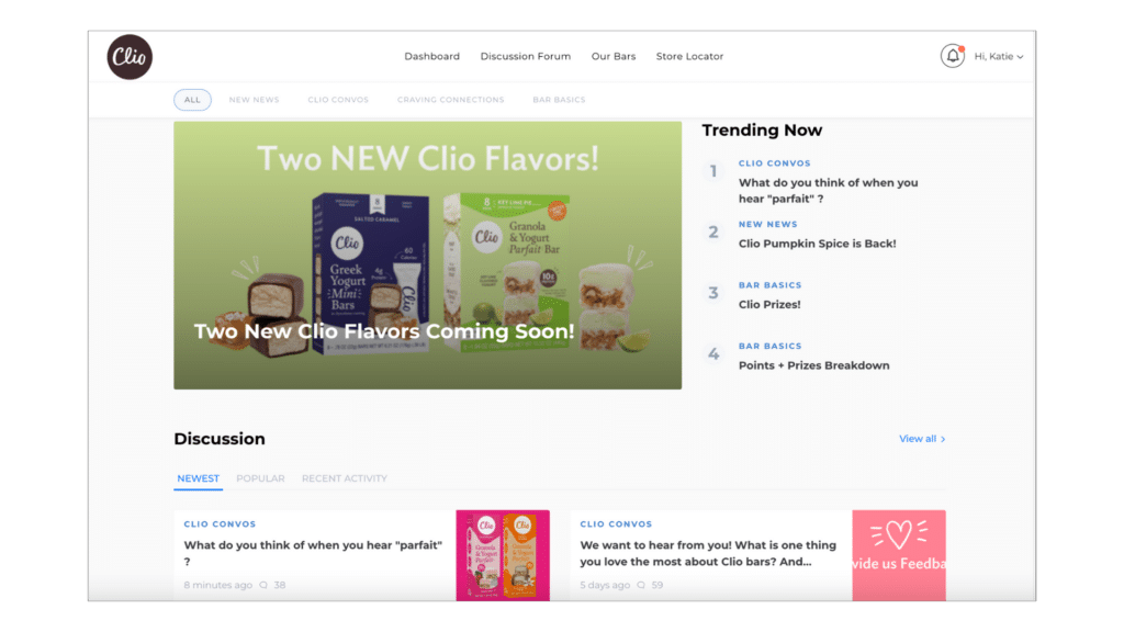 Discussion Forum from the Clio Cravings Club Community