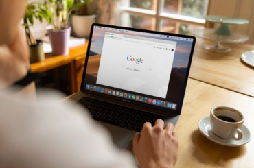 Google Search on a laptop