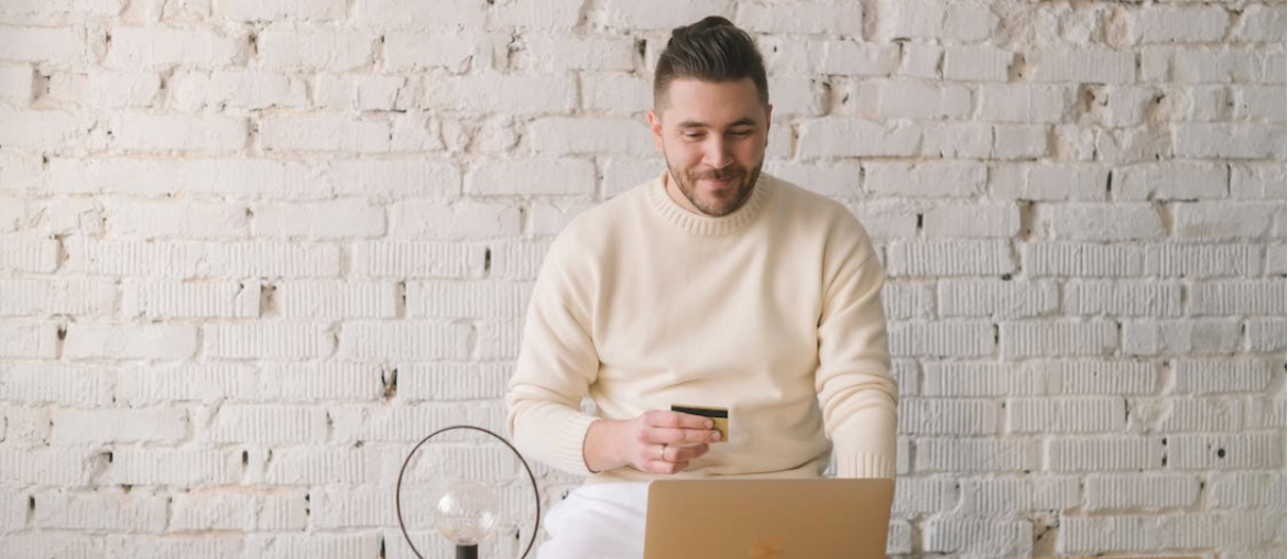 A man shopping online