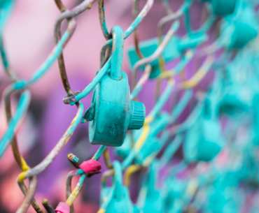 A teal padlock