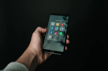Social media icons on phone