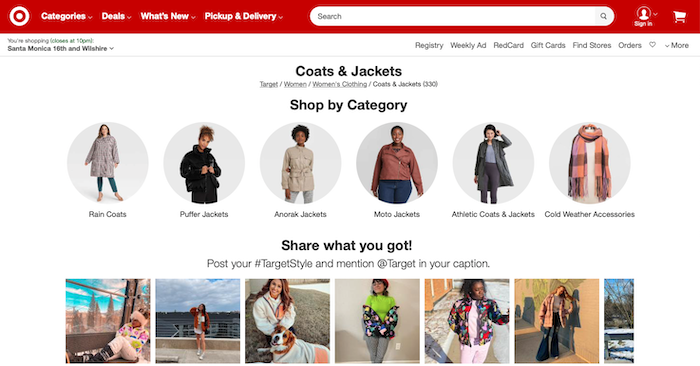 example of UGC on a retail webpage by Target