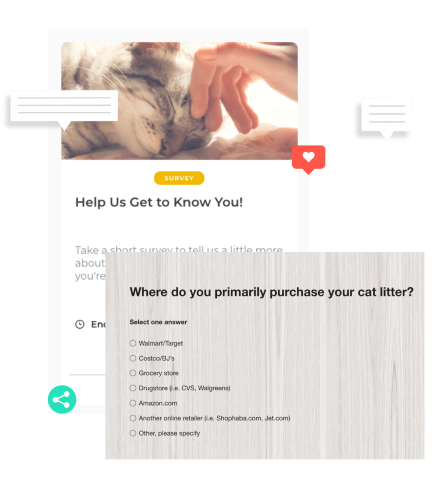 ARM & HAMMER survey asking users to share where they purchase cat litter