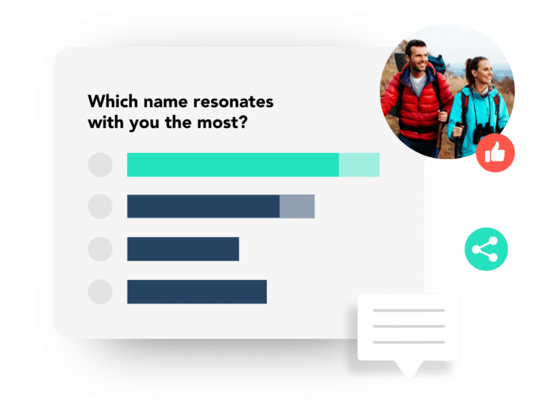 Co-creation with TINT ft a survey question asking what name resonates most