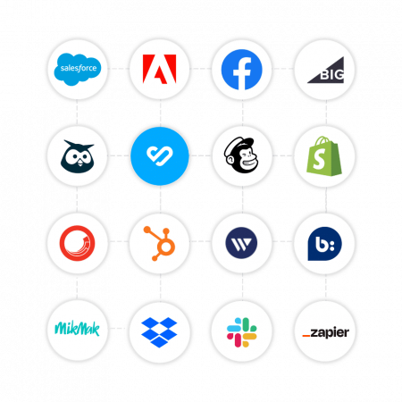 Logos of tech platforms that TINT integrates with