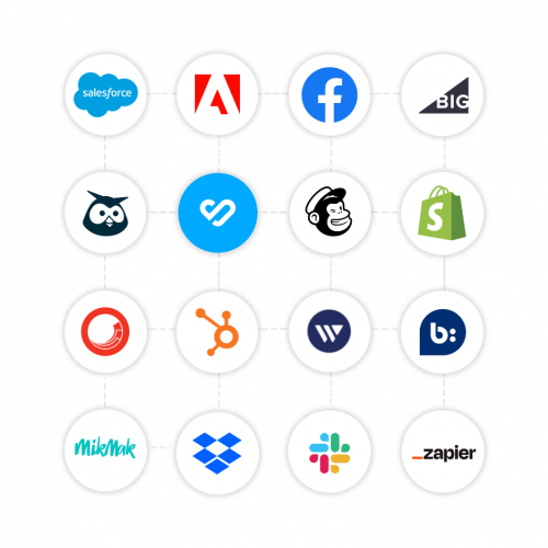 Logos of tech platforms that TINT integrates with